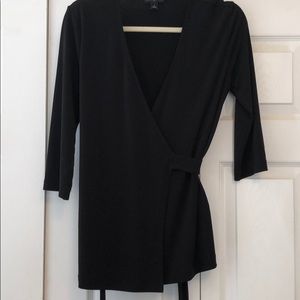 Black wrap blouse